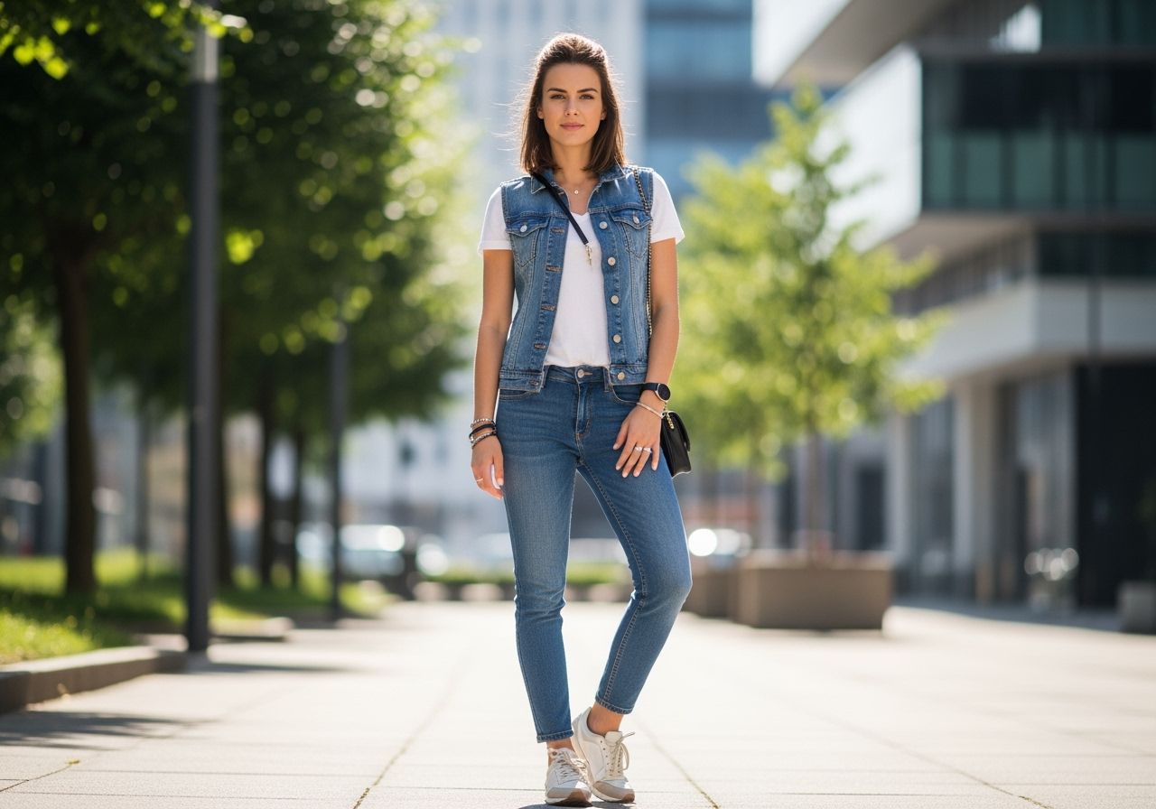 módní žena v městě za denního světla