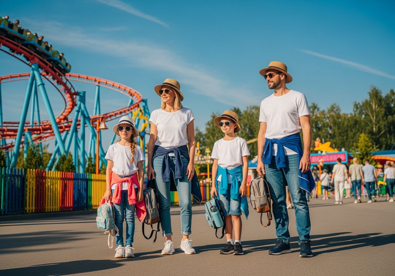 Rodina si užívá zábavu v parku Energie plném aktivit pro všechny věkové kategorie